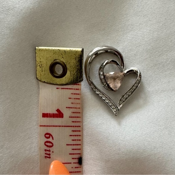 1 in. Sterling silver heart shaped pendant. - Picture 3 of 3